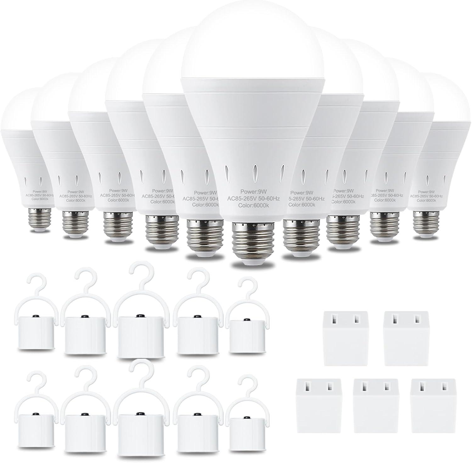 Power Outage Light - Wiederaufladbare Notfallglühbirnen, batteriebetrieben, LED 6000K E26